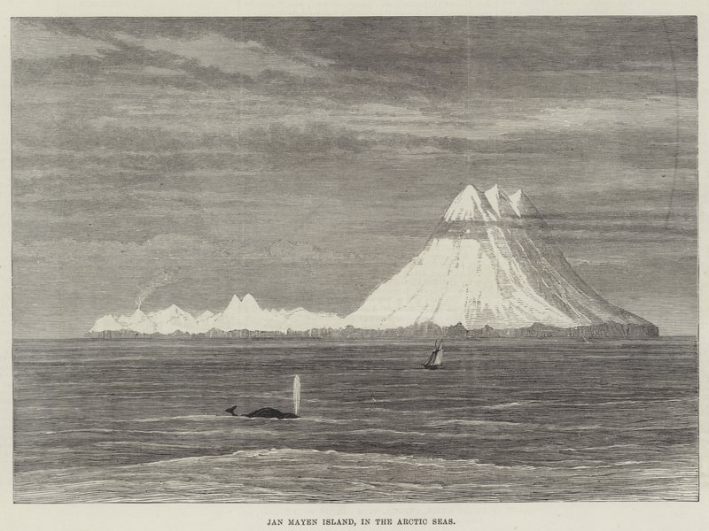 Jan Mayen Island, i de arktiske hav (gravering) av English School