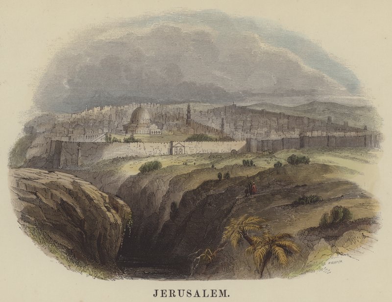 Jerusalem (farget gravering) av English School
