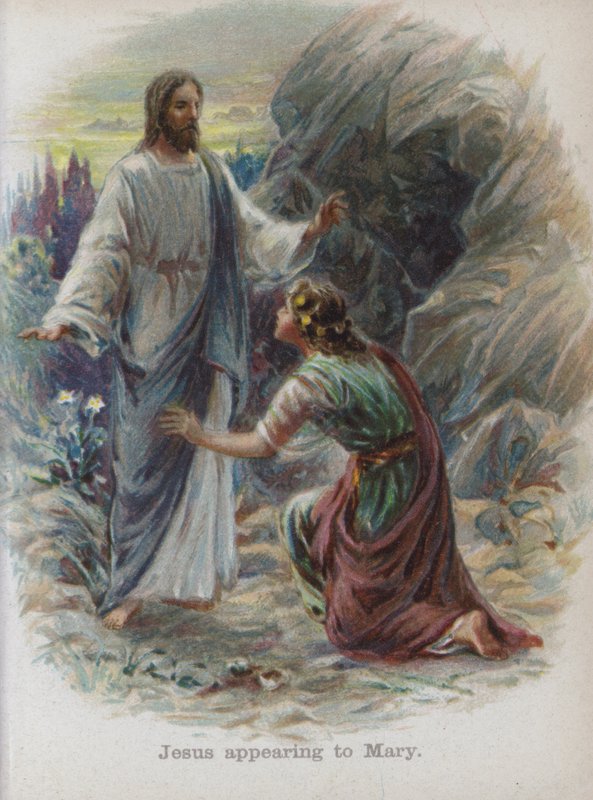 Jesus viser seg for Maria (chromolitho) av English School