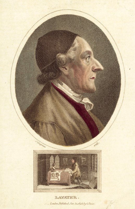 Johann Kaspar Lavater , sveitsisk poet, filosof, fysionomist og teolog (farget gravering) av English School