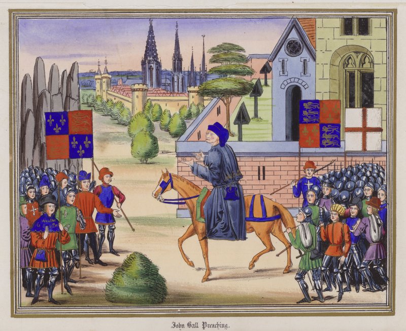 John Ball forkynnelse (farget gravering) av English School