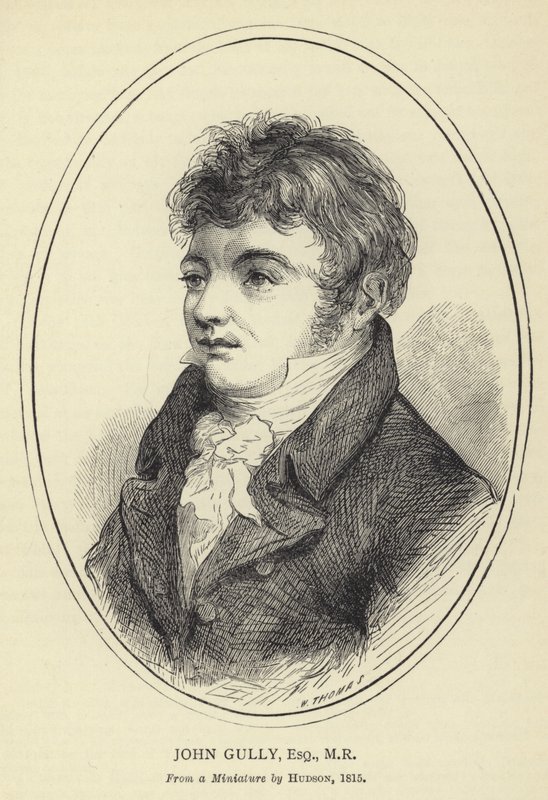 John Gully, Esquire, MR, Fra en miniatyr av Hudson, 1815 av English School