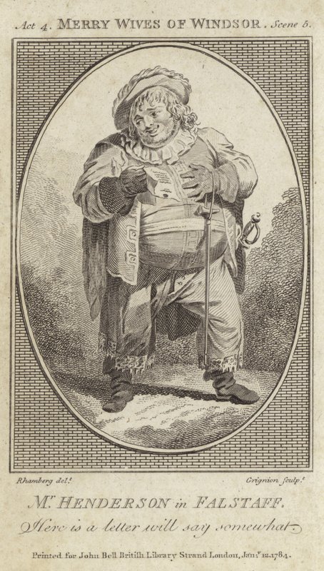 John Henderson som Falstaff i The Merry Wives of Windsor av English School