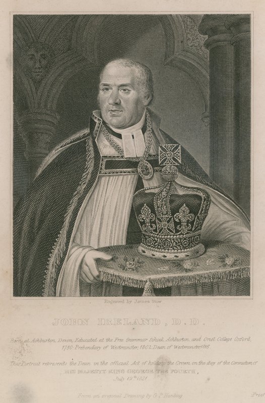 John Ireland, som holdt kronen ved kroningen av Hans Majestet Kong George IV av English School