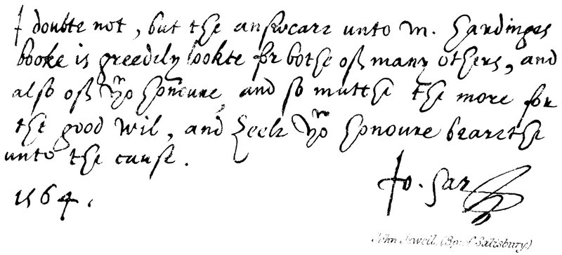 John Jewell, (Bp: av Salisbury) av English School