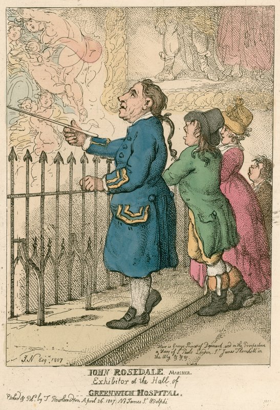 John Rosedale, sjømann, utstiller i hallen til Greenwich Hospital, London av English School