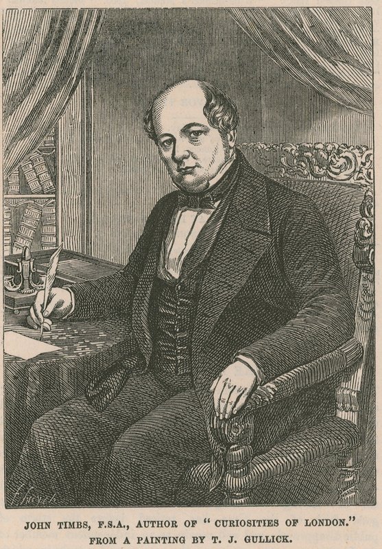 John Timbs, FSA, forfatter av Curiosities of London fra et maleri av T J Gullick av English School