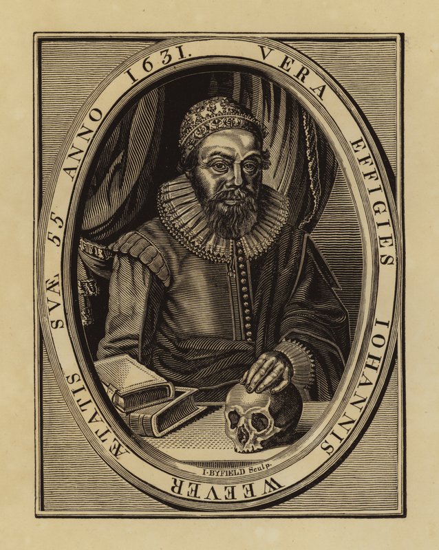 John Weever , engelsk poet og antikvar (gravering) av English School