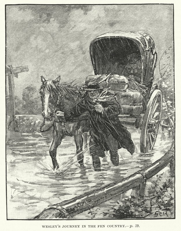 John Wesleys reise i myrlandet (gravering) av English School