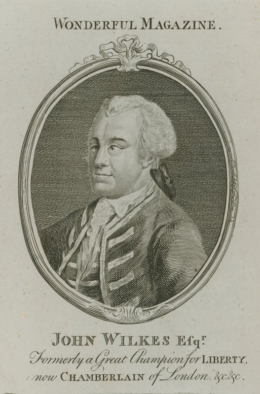 John Wilkes, tidligere en stor forkjemper for frihet, nå Chamberlain of London av English School