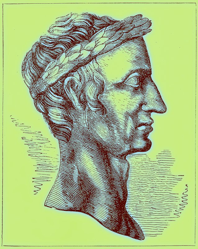 Julius Caesar, illustrasjon fra The Illustrated History of the World, publisert ca. 1880 (digitalt forbedret bilde) av English School