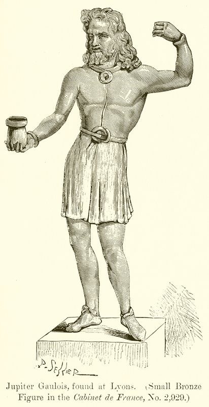Jupiter Gaulois funnet i Lyon. (Liten bronsefigur i Cabinet de France, nr. 2929) (gravering) av English School