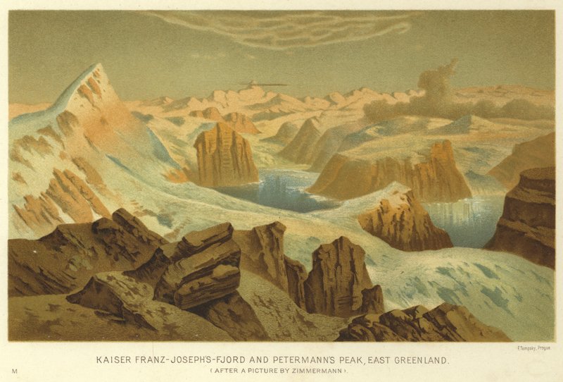 Kaiser Franz-Josephs-Fjord og Petermanns Peak, Øst-Grønland av English School