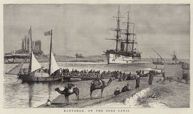 Kantarah, på Suez-kanalen (gravering) av English School