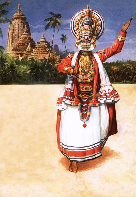 Kathakali, en av Indias mest fargerike danser av English School