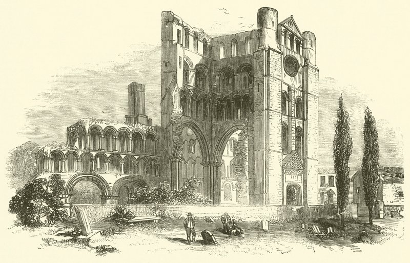 Kelso Abbey (gravering) av English School