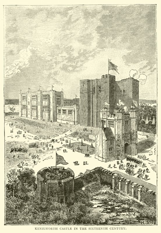 Kenilworth Castle på det sekstende århundre av English School