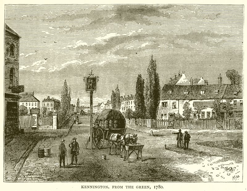 Kennington, fra The Green, 1780 av English School