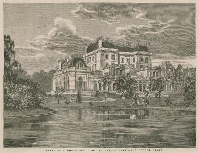 Kensington House, bygget for Mr Albert Grant, hagefronten av English School