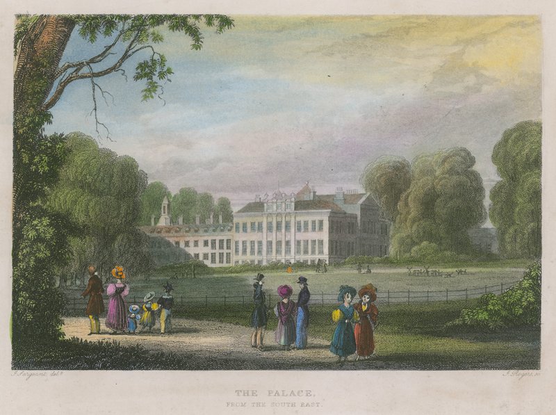 Kensington Palace, London, fra sørøst av English School