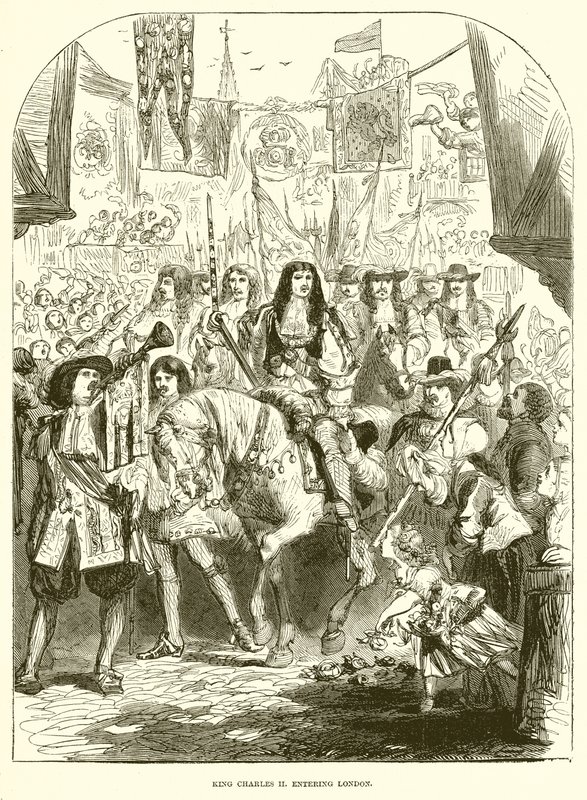 Kong Charles II. inn i London av English School