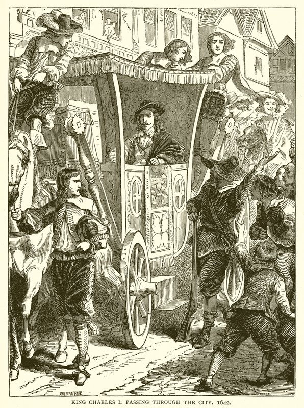 Kong Charles I passerte gjennom byen, 1642 av English School