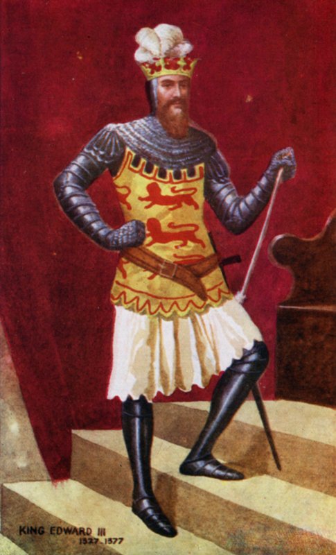 Kong Edward III (farge litho) av English School