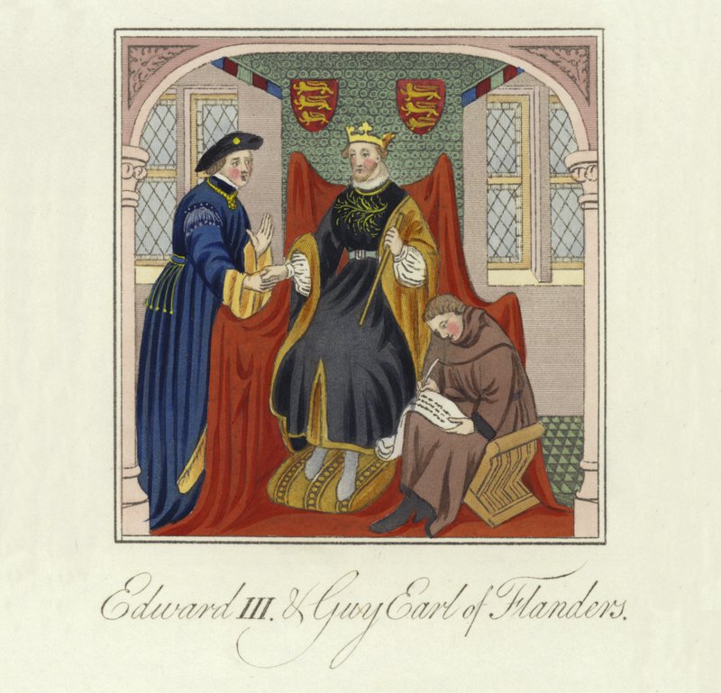 Kong Edward III av England og Guy, greve av Flandern, 1300-tallet av English School