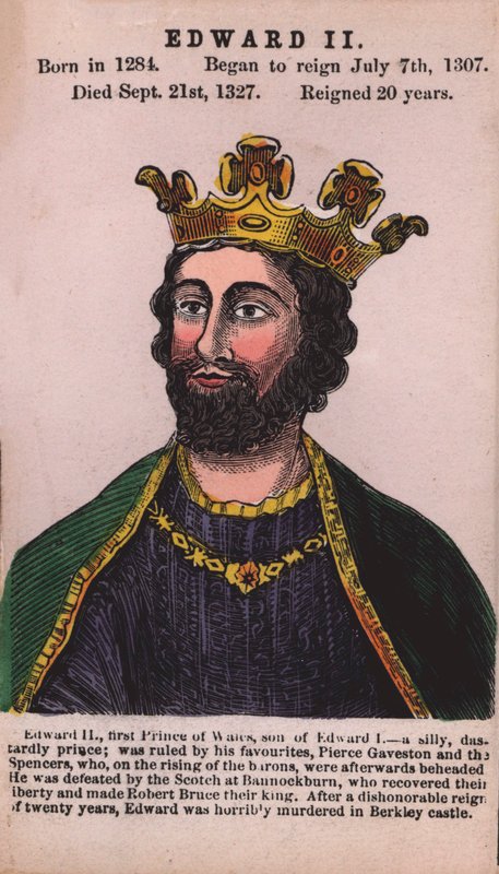 King Edward II (farget gravering) av English School