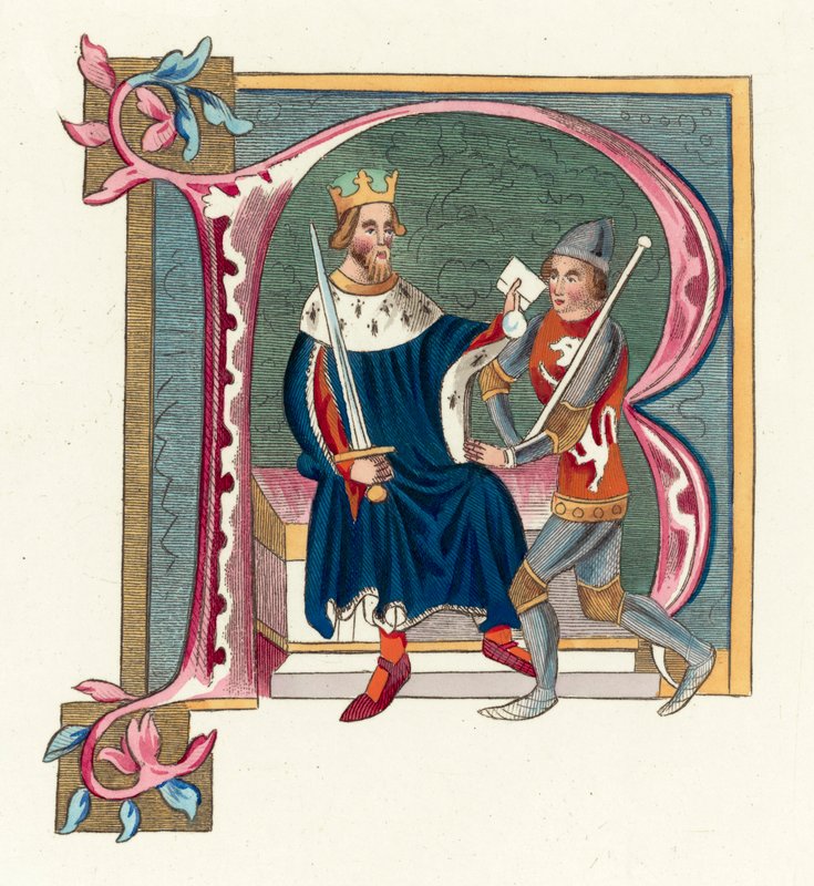 King Edward II (farget gravering) av English School