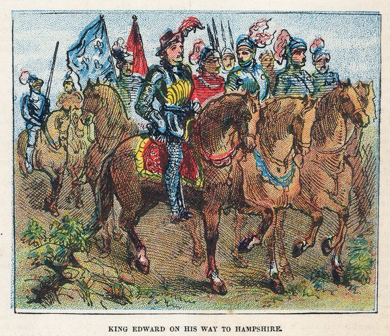 Kong Edward I på vei til Hampshire av English School