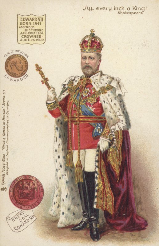 Kong Edward VII (fargelitografi) av English School