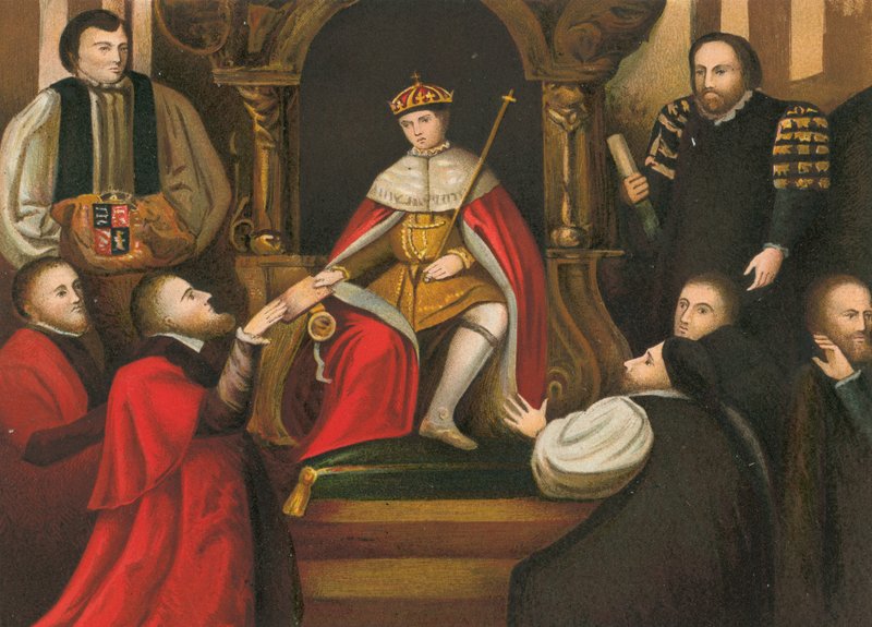 Kong Edward VI bekrefter sin fars gave av Christs Hospital til City of London av English School