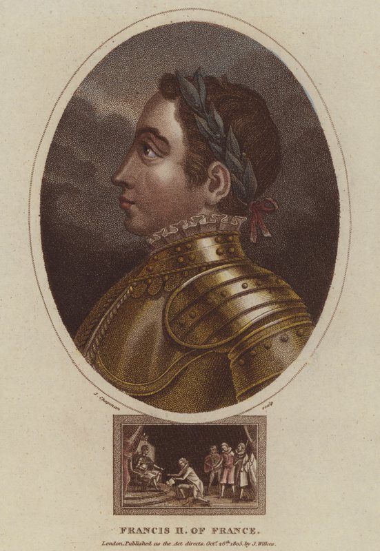 Kong Frans II av Frankrike (farget gravering) av English School