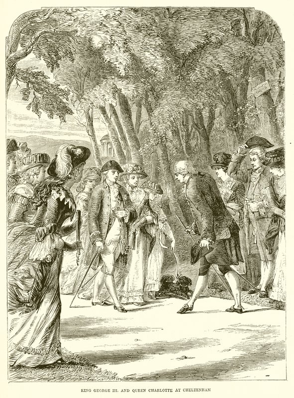 Kong Georg III. og dronning Charlotte i Cheltenham av English School