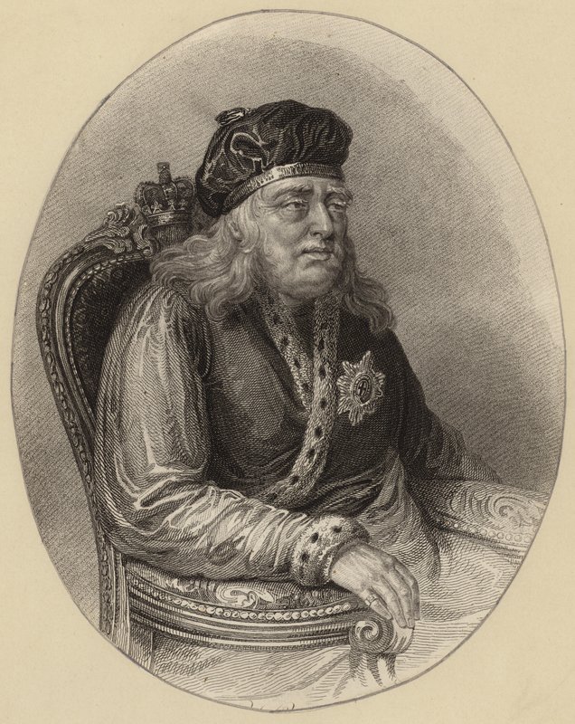 Kong George III som en gammel mann av English School