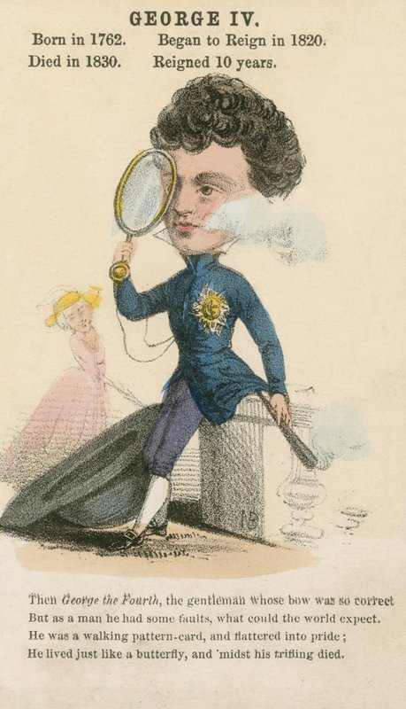 Kong George IV (akvatint) av English School