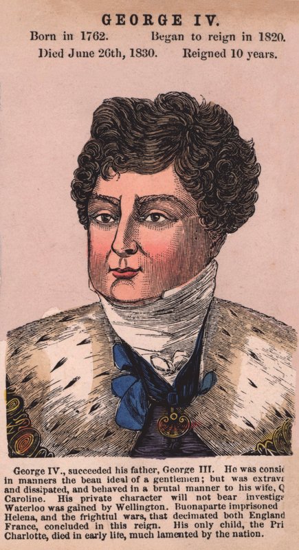 King George IV (farget gravering) av English School