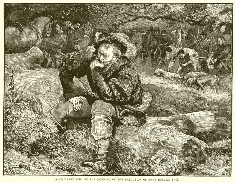 Kong Henry VIII om morgenen henrettelsen av Anne Boleyn, 1536 av English School