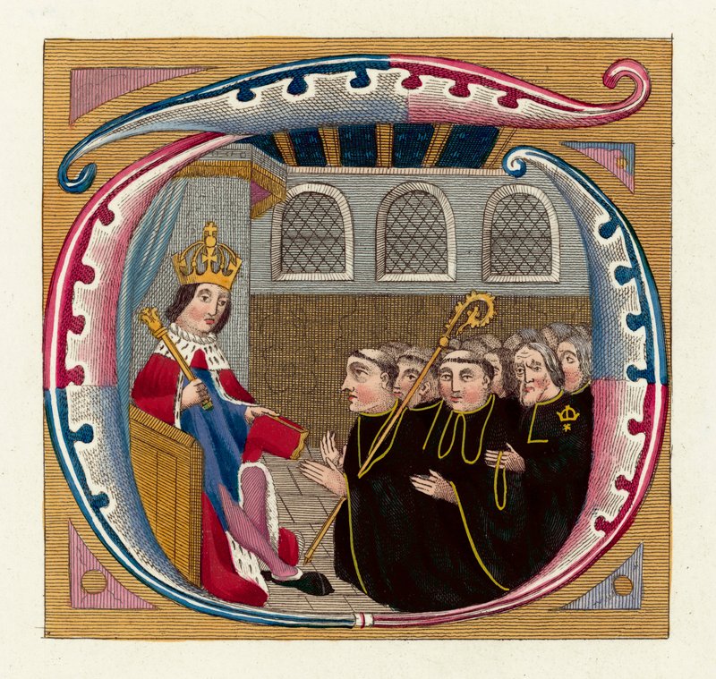 Kong Henry VII (farget gravering) av English School