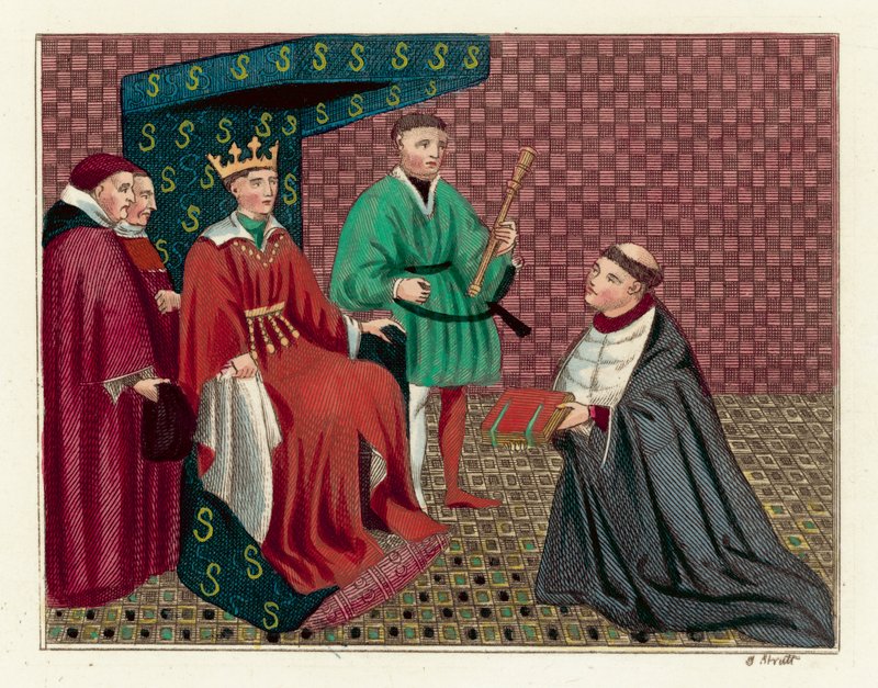Kong Henry V (farget gravering) av English School