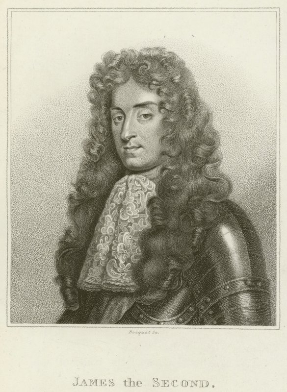 King James II (gravering) av English School