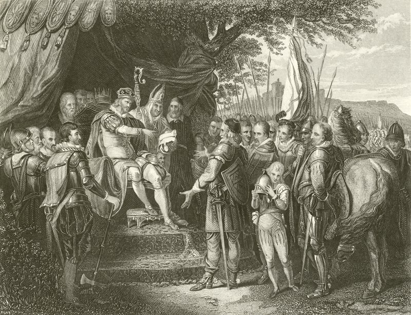 King John signerer Magna Charta av English School
