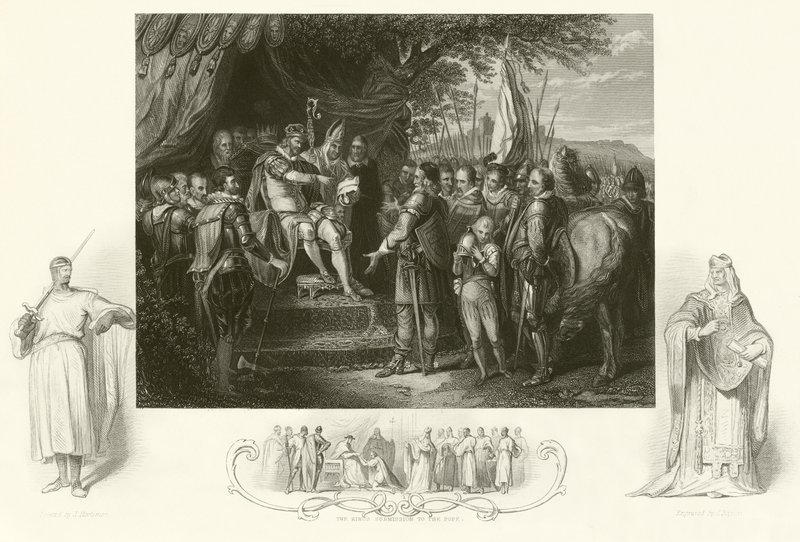 King John signerer Magna Charta av English School
