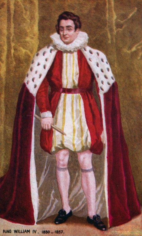 Kong William IV (farge litho) av English School