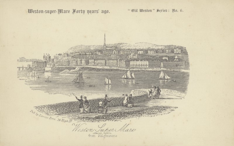 Knightstone, Weston-superhoppe (litho) av English School