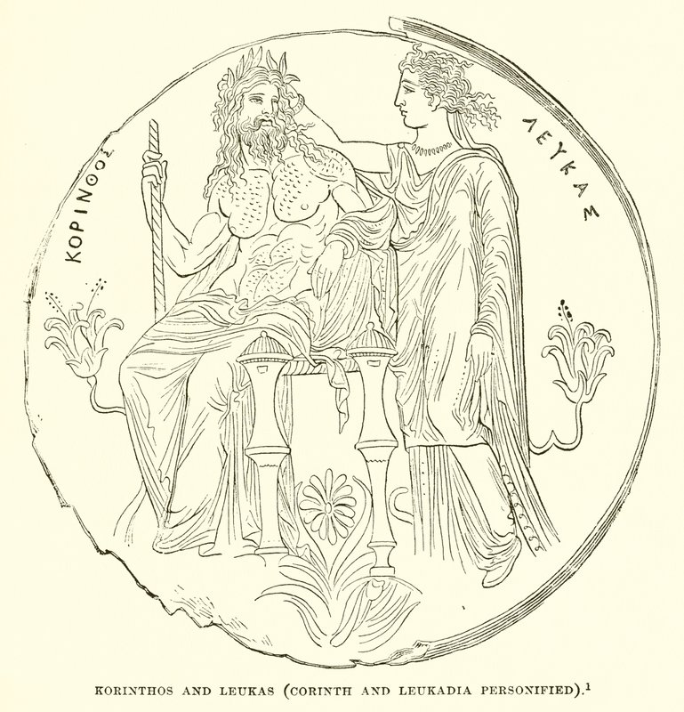 Corinth and Lefkas (Corinth and Lefkadia personified) av English School