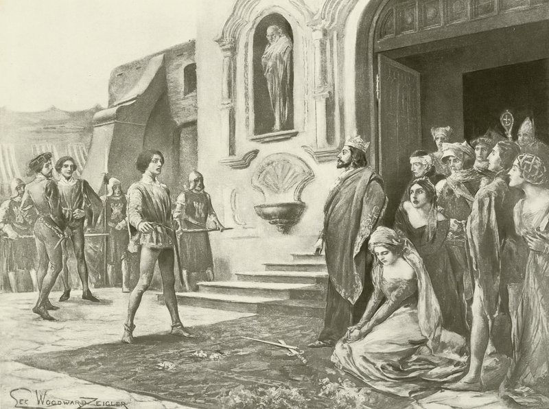 La Favorita, akt III scene xii (gravyr) av English School