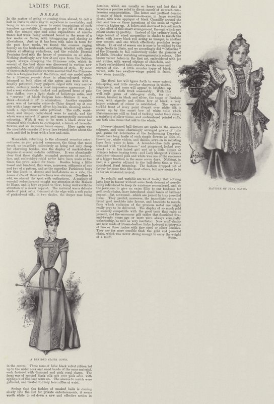 Dameside, kjole (litho) av English School