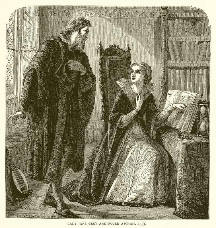 Lady Jane Gray og Roger Ascham, 1553 av English School